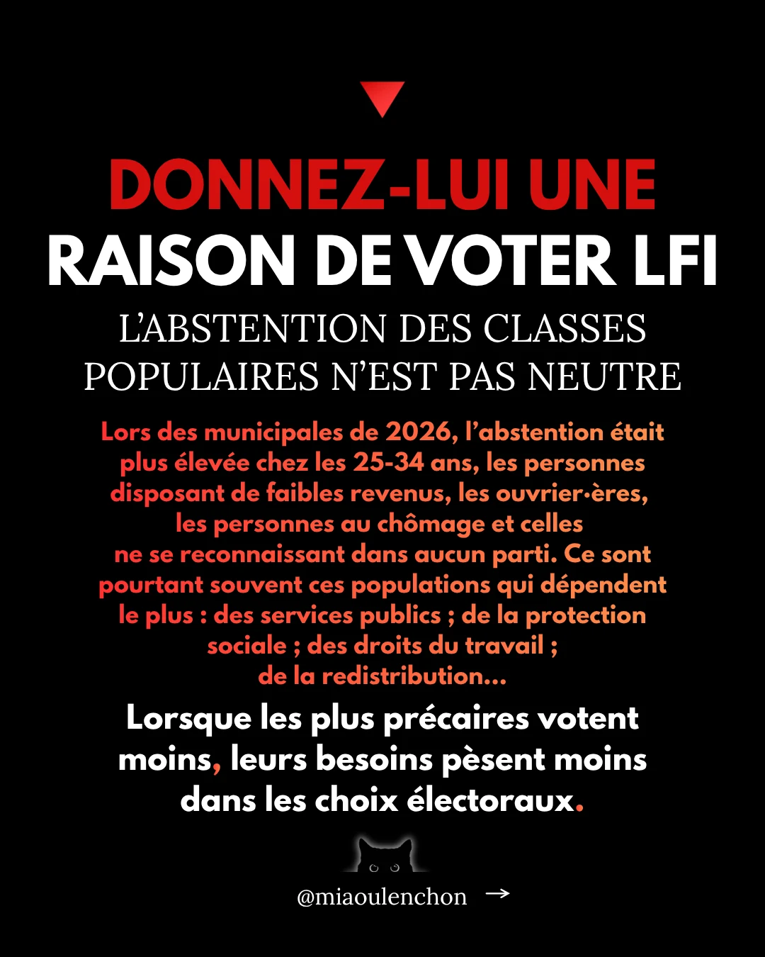 Comment convaincre un·e abstentionniste de voter LFI en 2027 ? — diapositive 13