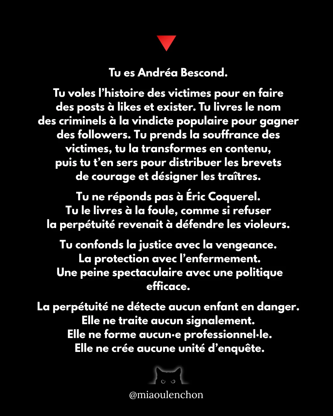 Réponse à Andréa Bescond : justice et protection des victimes — diapositive 1