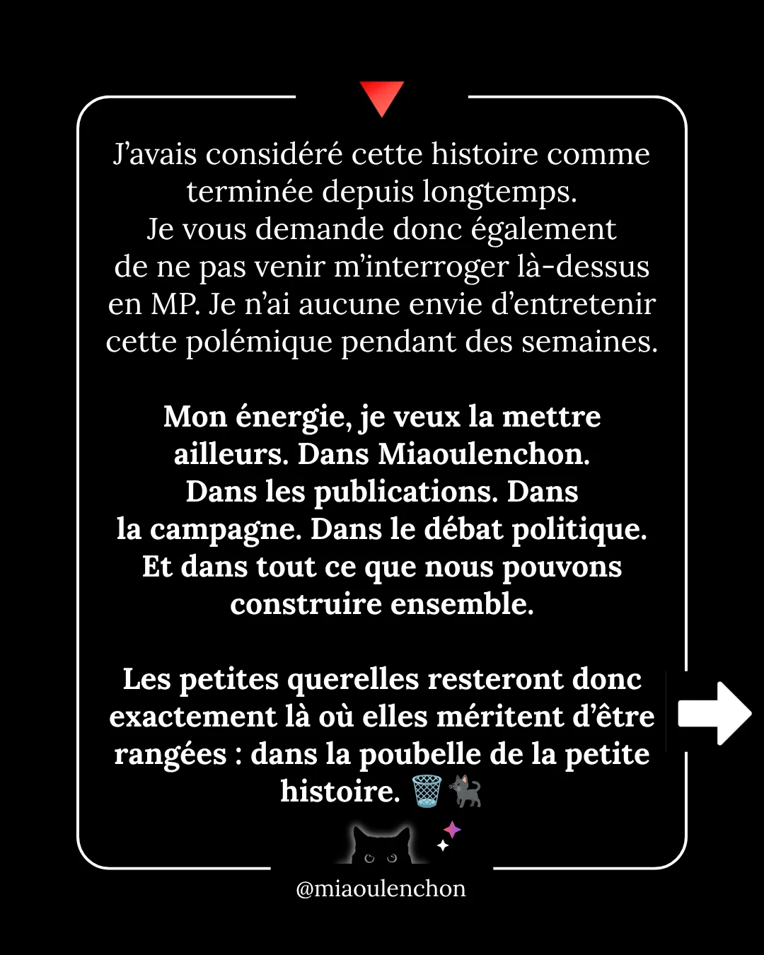 Ni la bave des crapauds, ni les grimaces de singe n’atteignent le vieux chat noir — diapositive 11