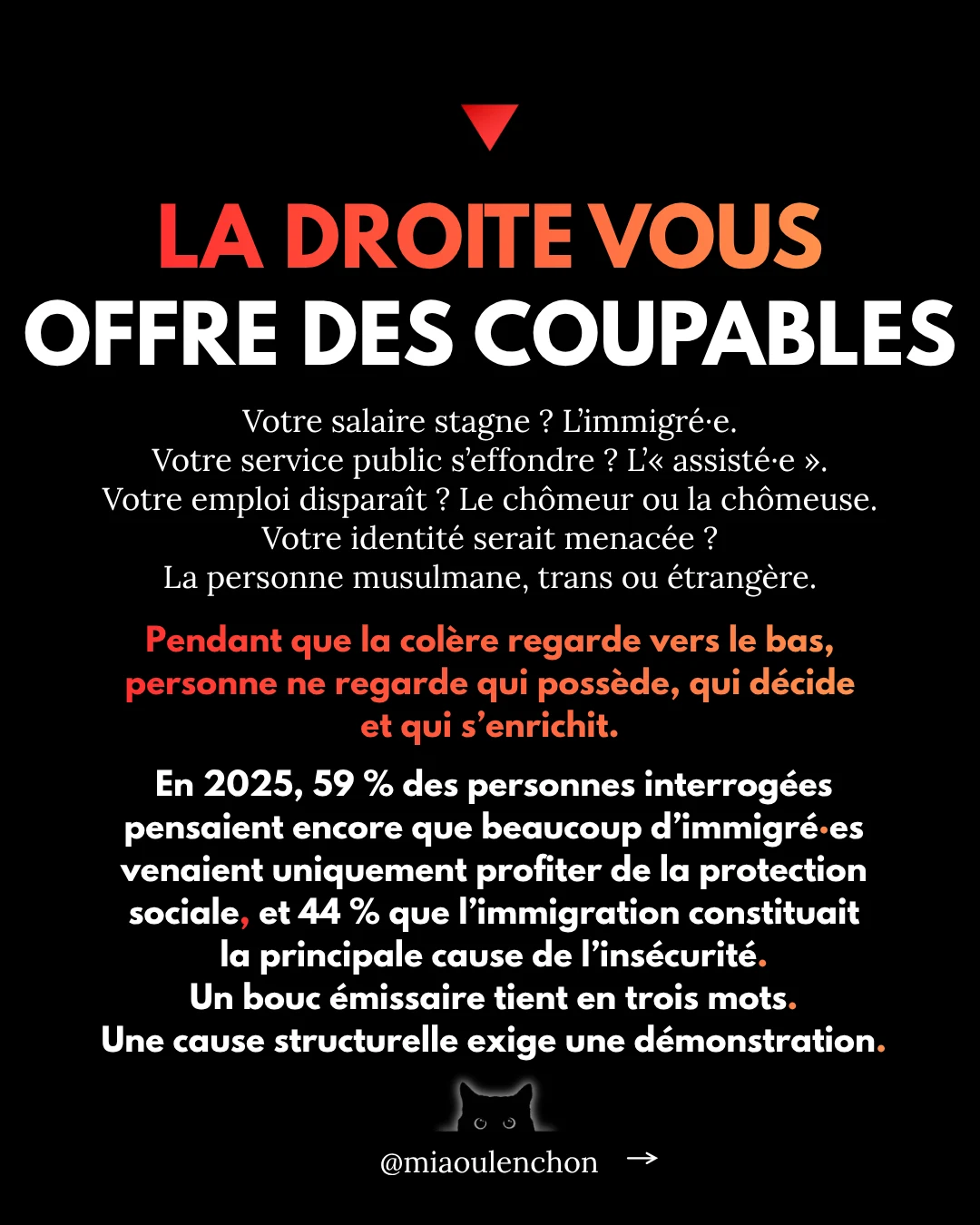 Diapositive 6 sur 17 : LA DROITE VOUS OFFRE DES COUPABLES Votre salaire stagne ? Limmigré e. Votre service public s'effondre ? L«…