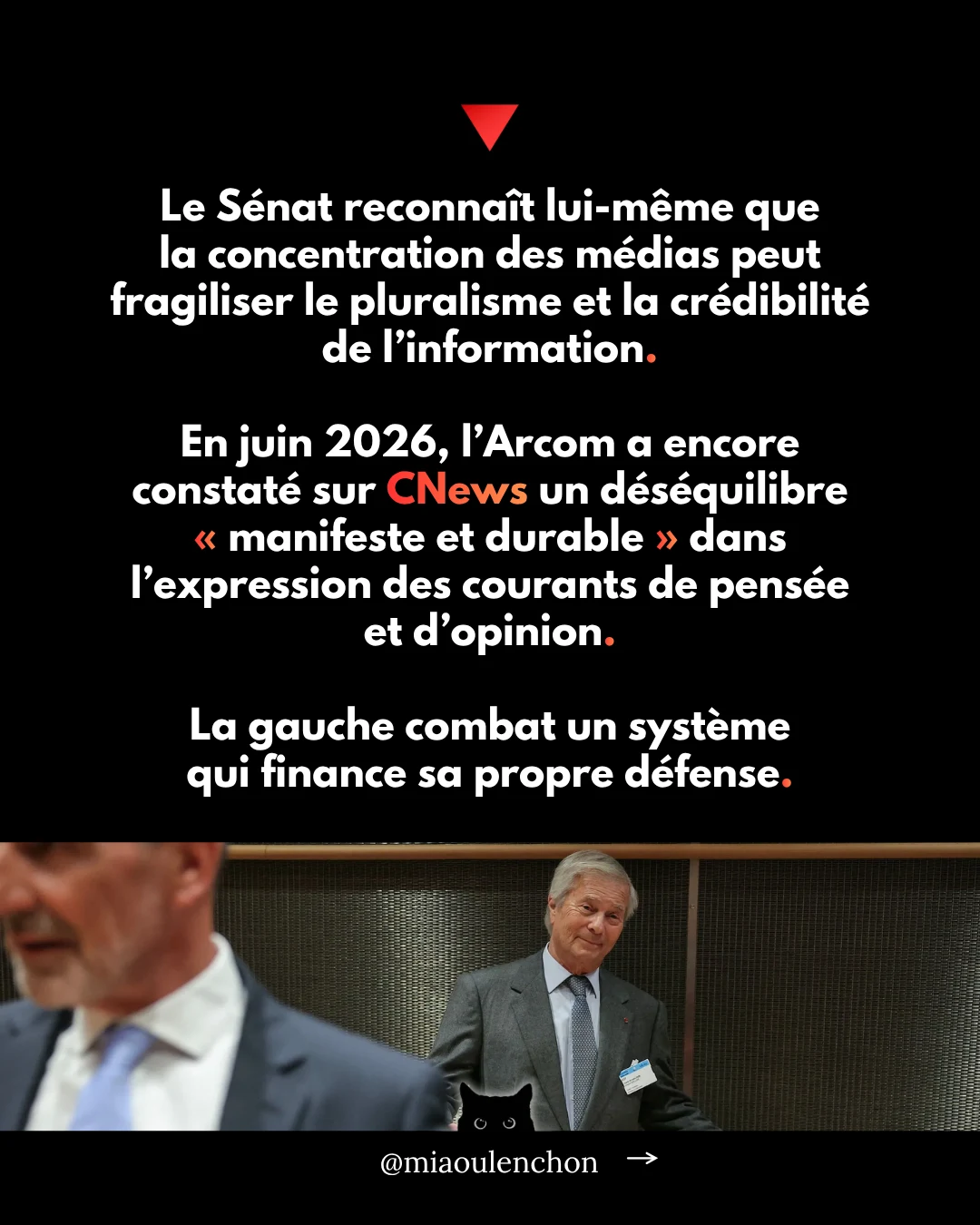 Diapositive 10 sur 17 : Le Sénat reconnaît lui-même que la concentration des médias peut fragiliser le pluralisme et la crédibilité de l'information.…