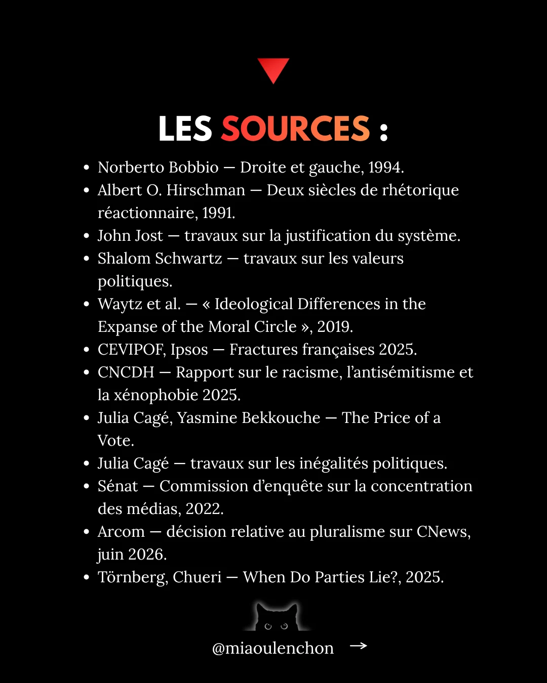 Diapositive 16 sur 17 : LES SOURCES : • Norberto Bobbio - Droite et gauche, 1994. • Albert O. Hirschman - Deux siècles…