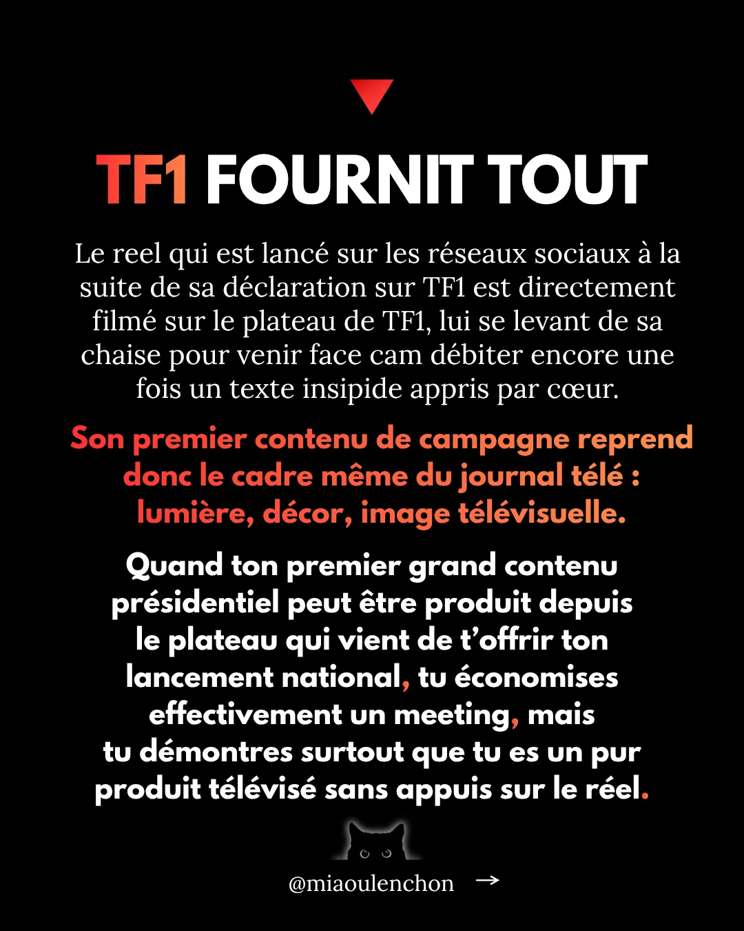 Diapositive 10 sur 19 : T TF1 FOURNIT TOUT Le reel qui est lancé sur les réseaux sociaux à la suite de sa…