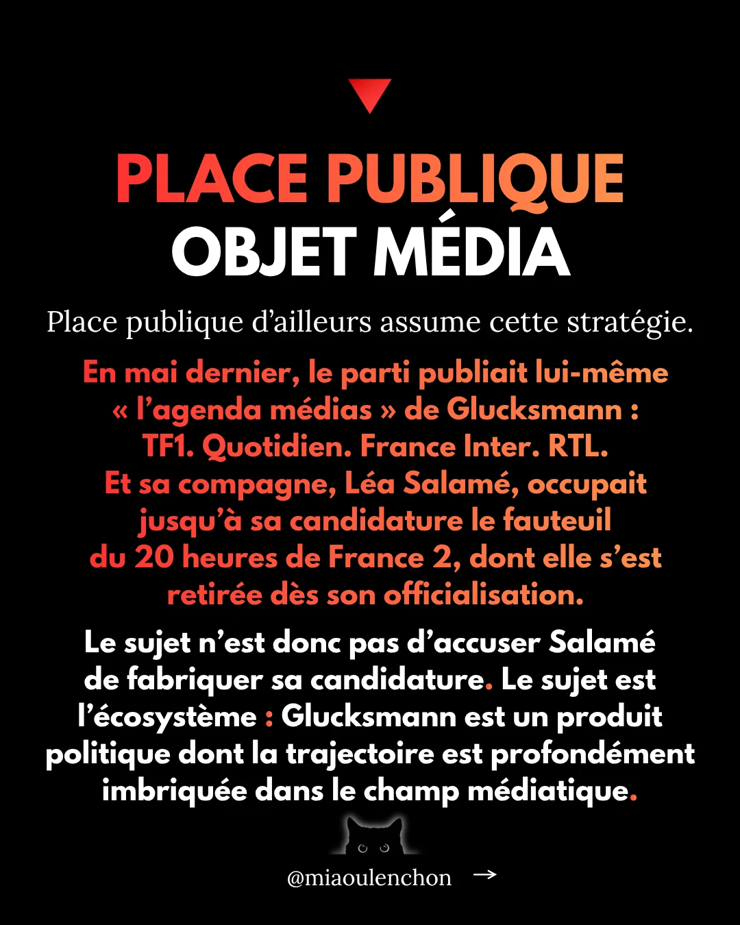 Diapositive 14 sur 19 : PLACE PUBLIQUE OBJET MÉDIA Place publique d'ailleurs assume cette stratégie. En mai dernier, le parti publiait lui-même «…
