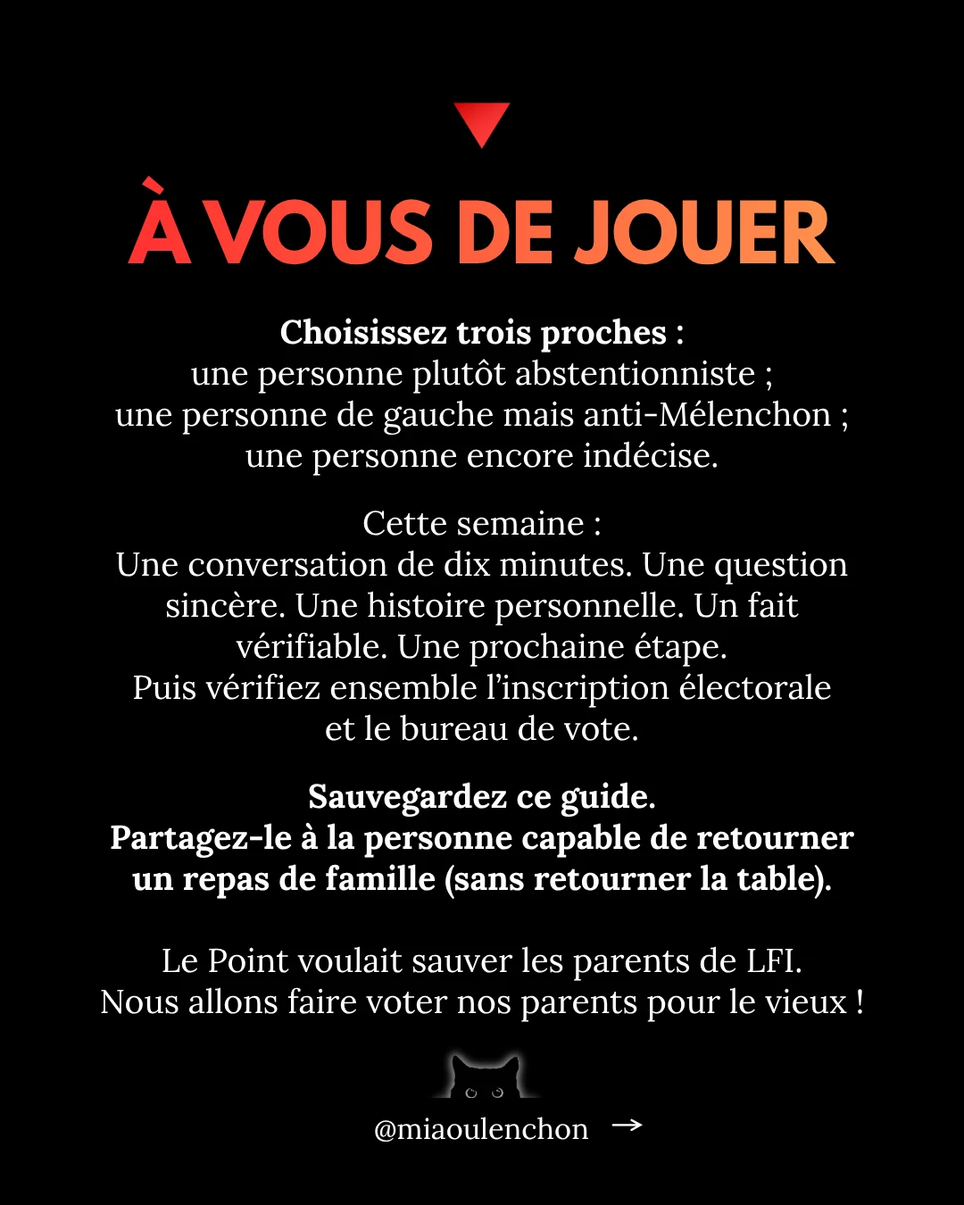 Le guide ultime pour que vos proches votent LFI en 2027 — diapositive 18