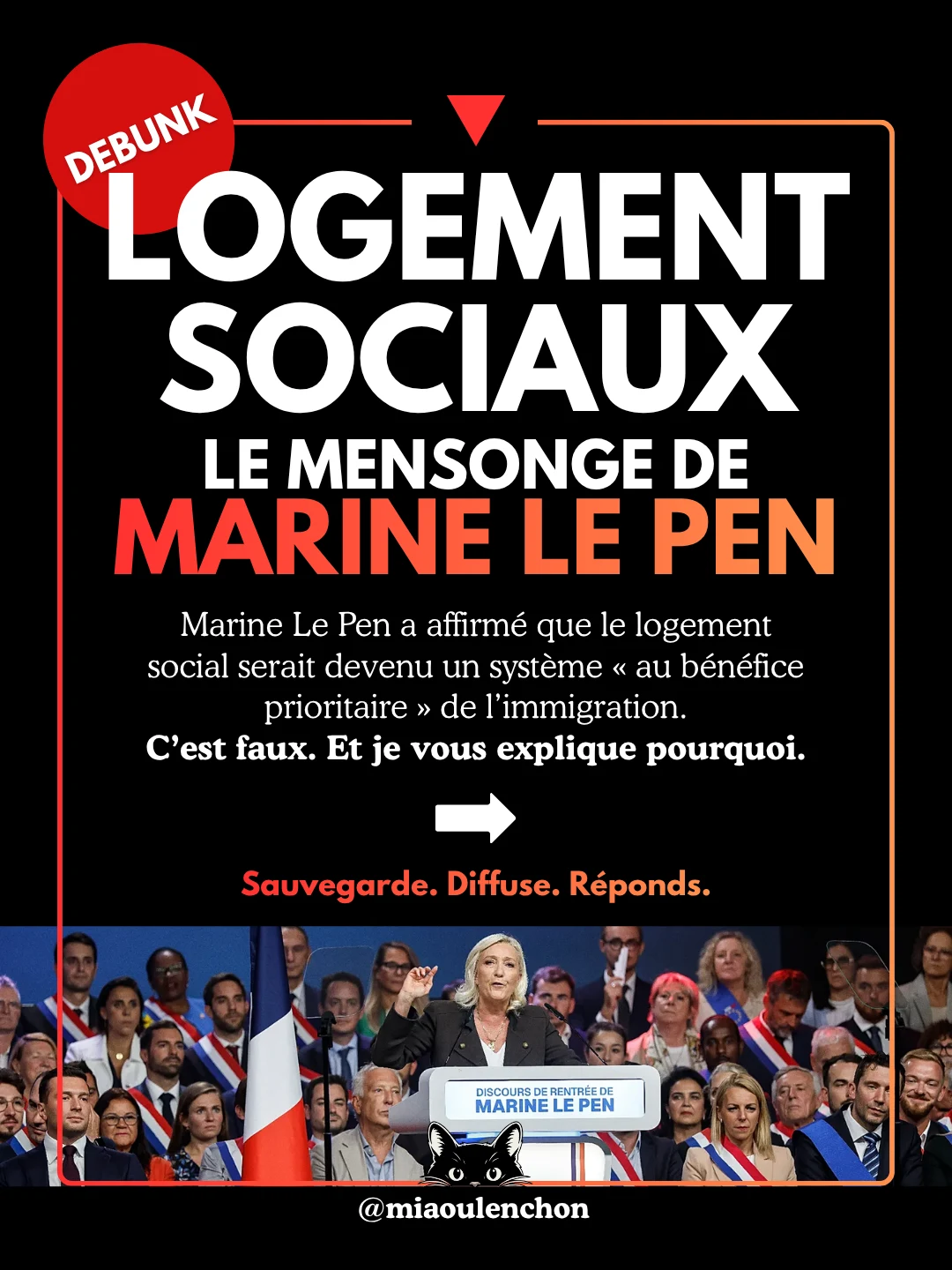 Logements sociaux : le mensonge de Marine Le Pen — diapositive 1