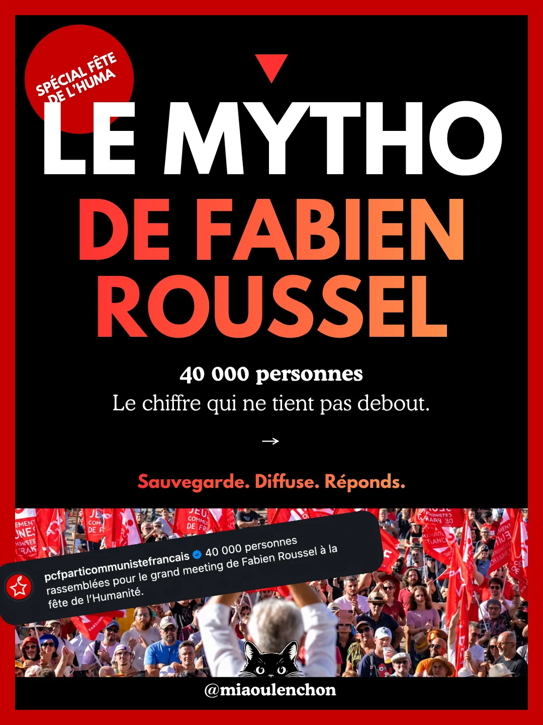 Le mytho de Fabien Roussel : 40 000 personnes — diapositive 1