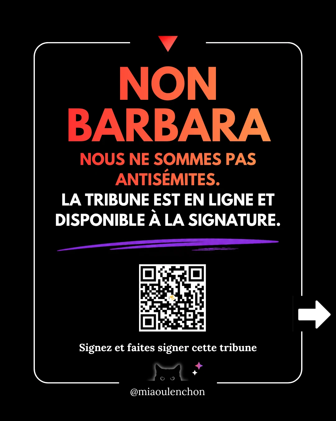 Non Barbara : la tribune est ouverte à la signature — diapositive 1