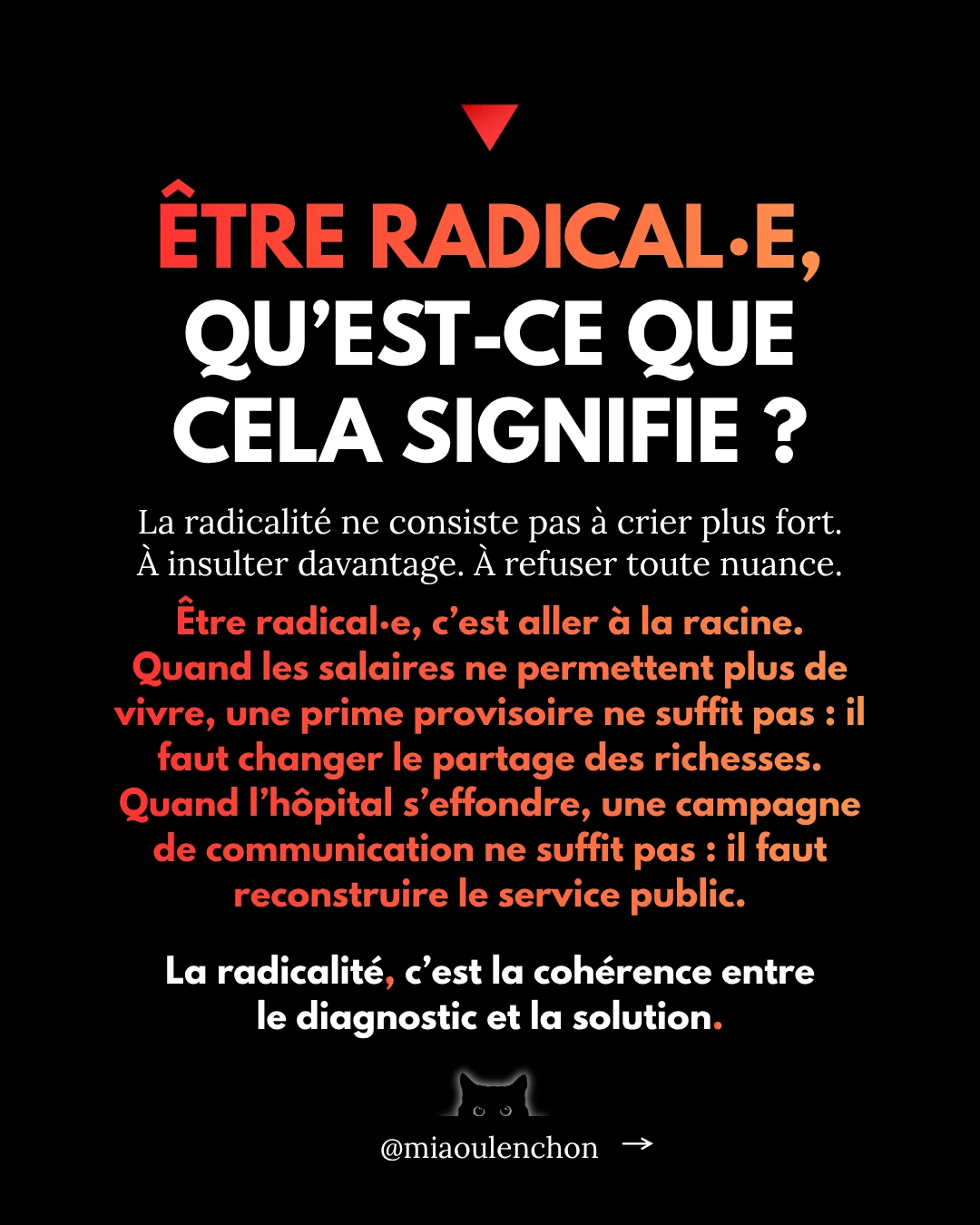 La radicalité : la cohérence centrale pour gagner en 2027 — diapositive 3