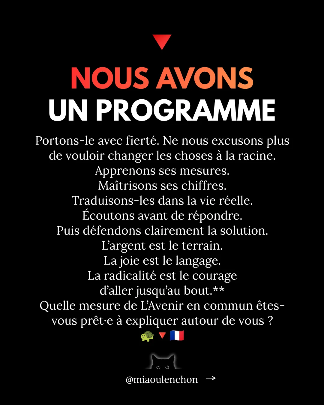 La radicalité : la cohérence centrale pour gagner en 2027 — diapositive 17