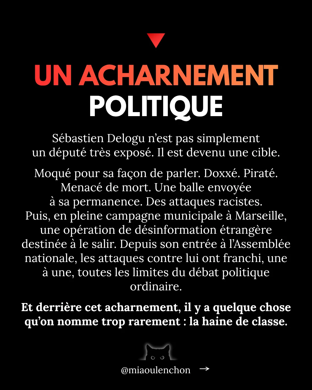 Sébastien Delogu : cible politique — diapositive 2