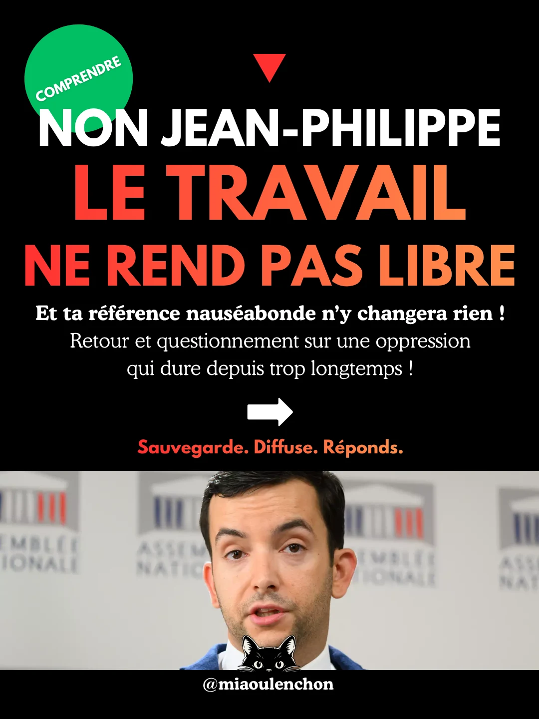 Non Jean-Philippe, le travail ne rend pas libre — diapositive 1