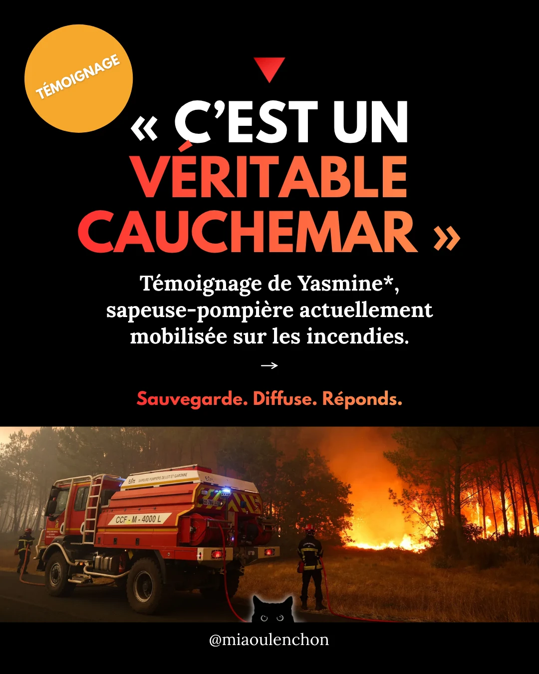 « C’est un véritable cauchemar » : témoignage de Yasmine, sapeuse-pompière — diapositive 1