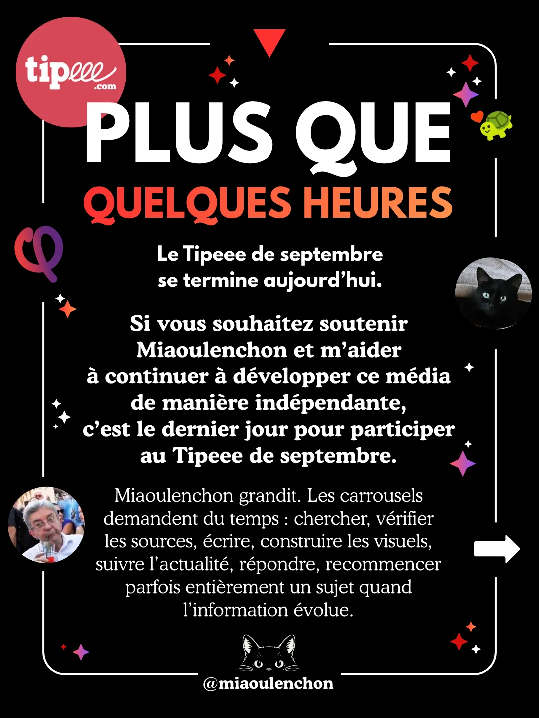 Tipeee de septembre : plus que quelques heures — diapositive 1