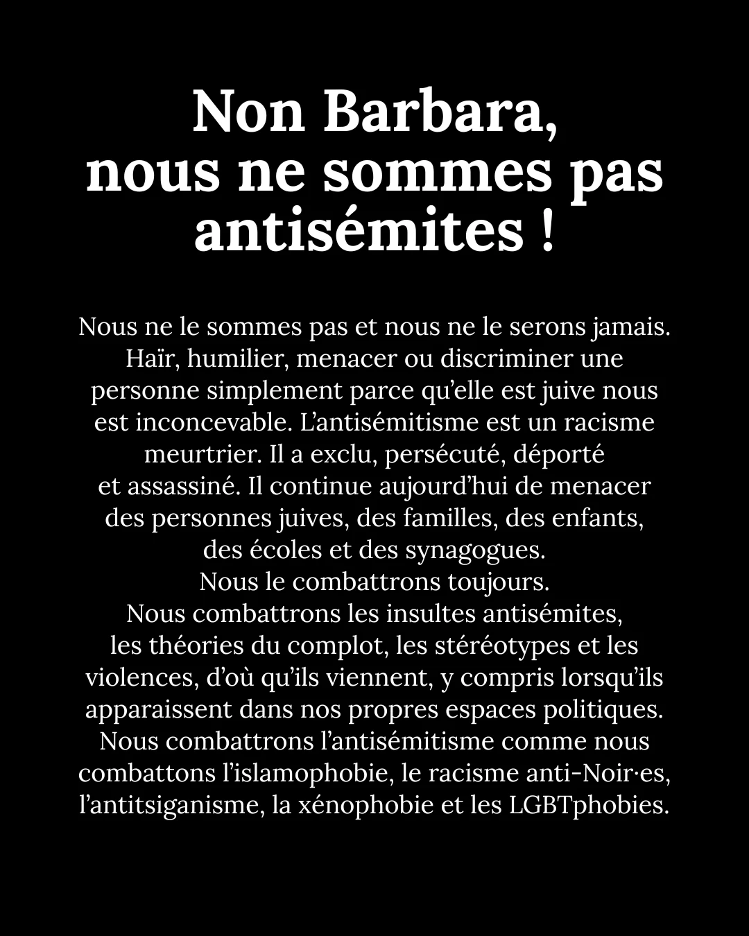 Non Barbara, nous ne sommes pas antisémites ! — diapositive 1