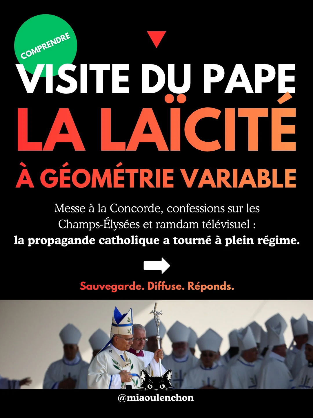 Visite du pape : la laïcité à géométrie variable — diapositive 1